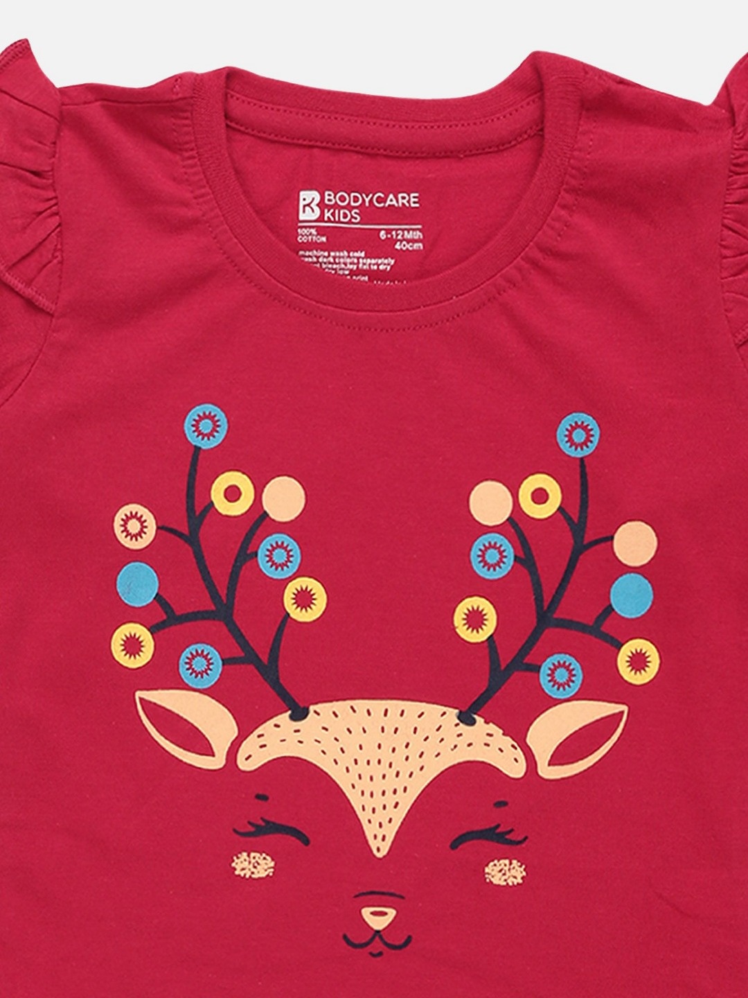 

Bodycare Girls Graphic Printed Round Neck Cotton T-shirt, Red