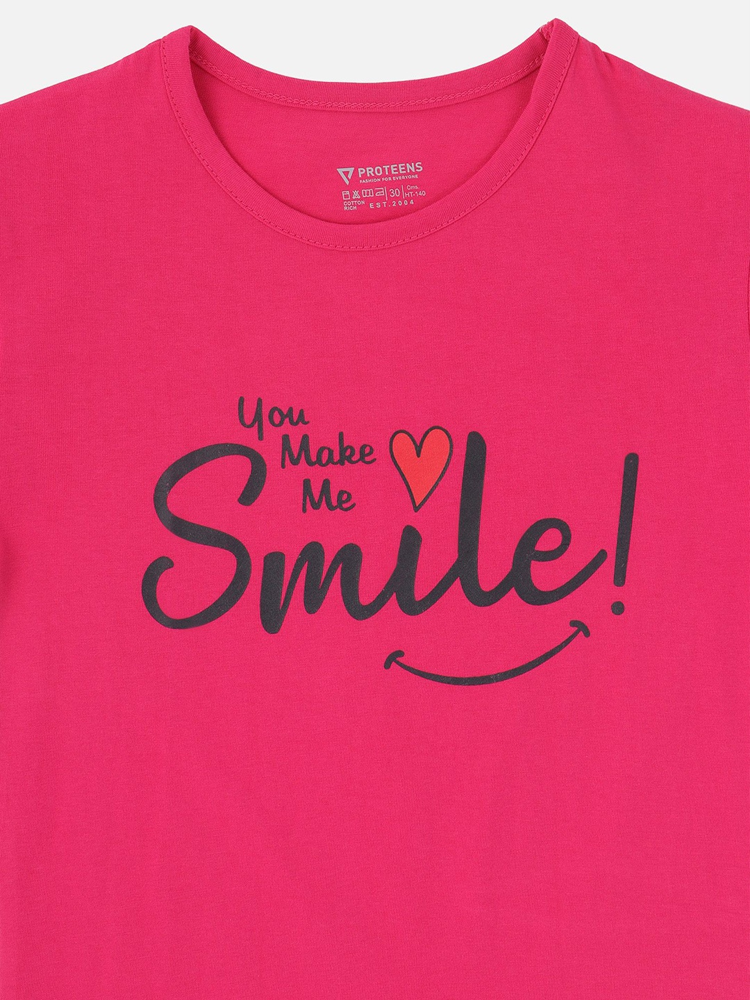 

Bodycare Girls Typography Printed Round Neck Cotton T-shirt, Pink