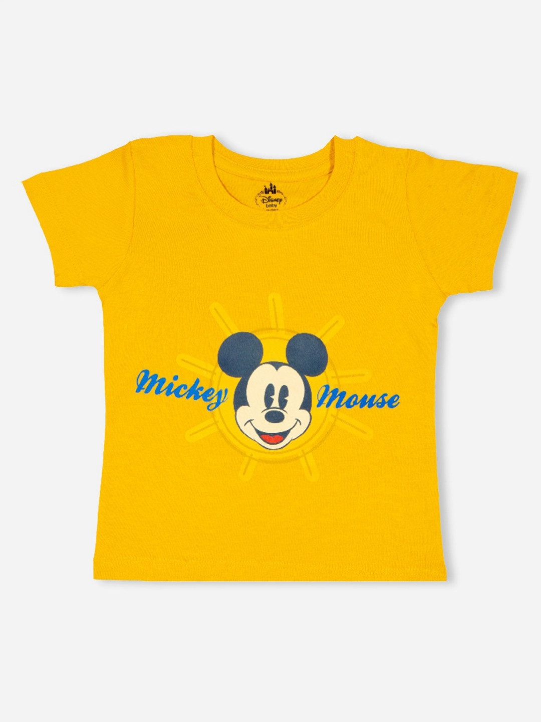 

Bodycare Boys Typography Printed Round Neck Cotton Mickey Mouse T-shirt, Yellow