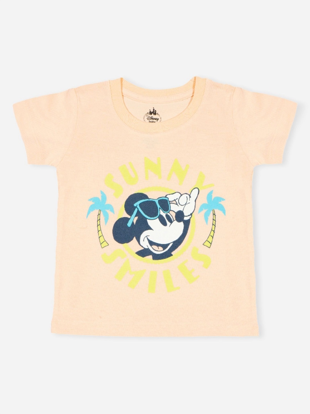 

Bodycare Boys Graphic Printed Round Neck Cotton Mickey Mouse T-shirt, Peach