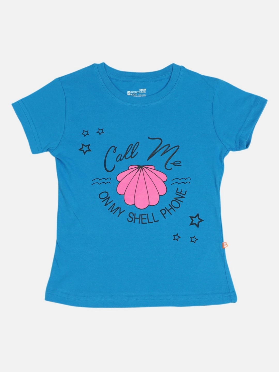 

Bodycare Girls Typography Printed Round Neck Cotton T-shirt, Blue