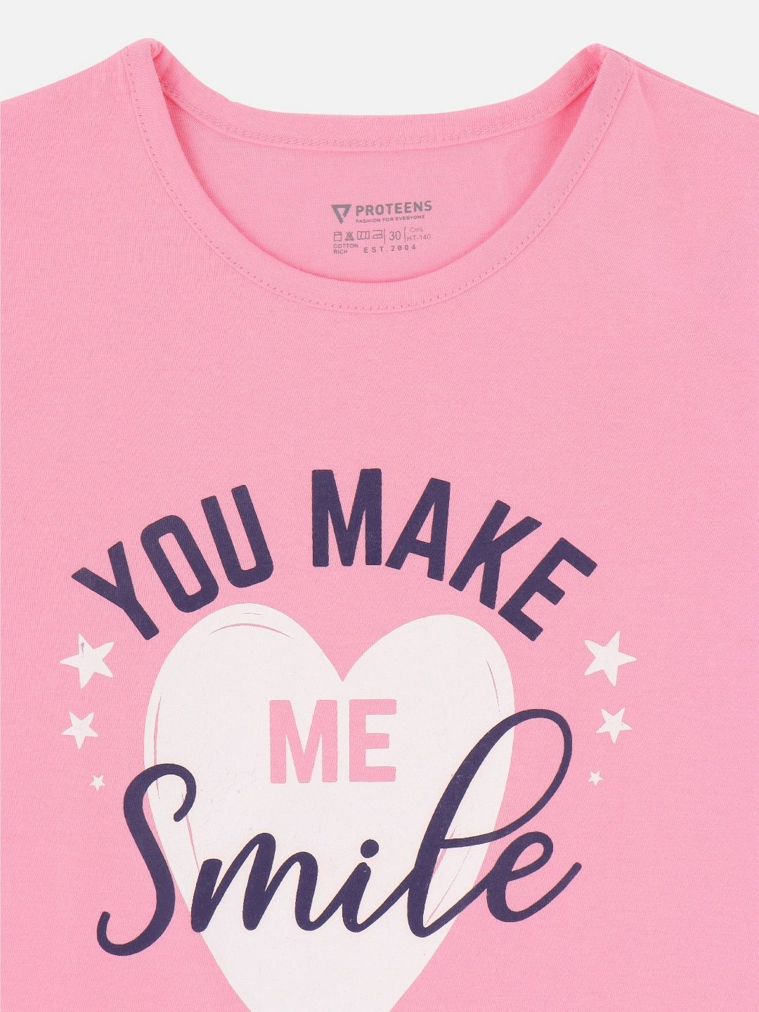 

Bodycare Girls Typography Printed Round Neck Cotton T-shirt, Pink