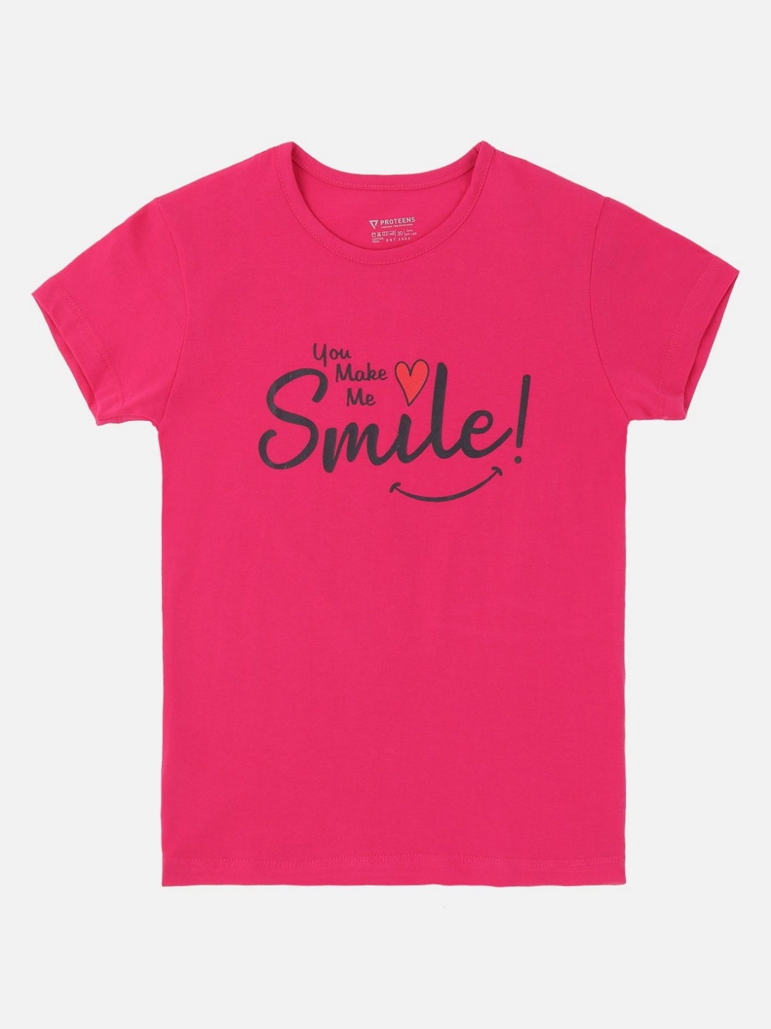 

Bodycare Girls Typography Printed Applique T-shirt, Pink