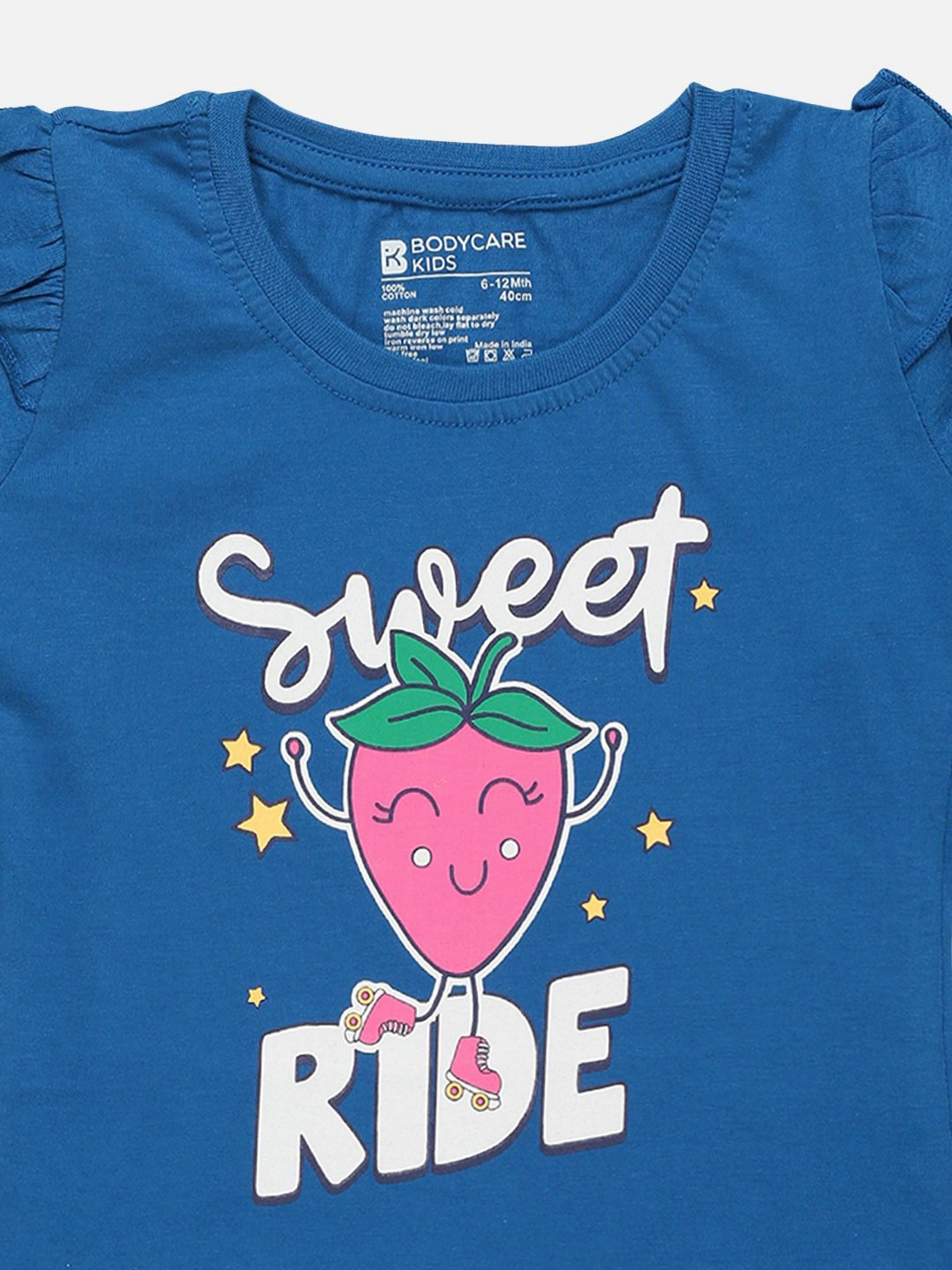 

Bodycare Girls Typography Printed Round Neck Cotton T-shirt, Blue