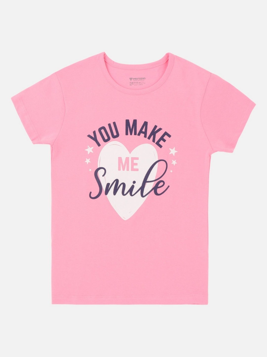 

Bodycare Girls Typography Printed Round Neck Cotton T-shirt, Pink