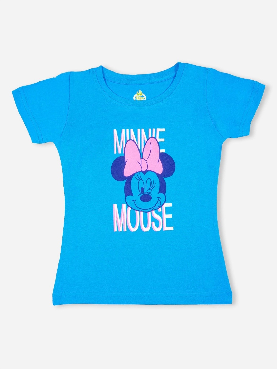 

Bodycare Girls Typography Printed Round Neck Cotton Minnie Mouse T-shirt, Blue