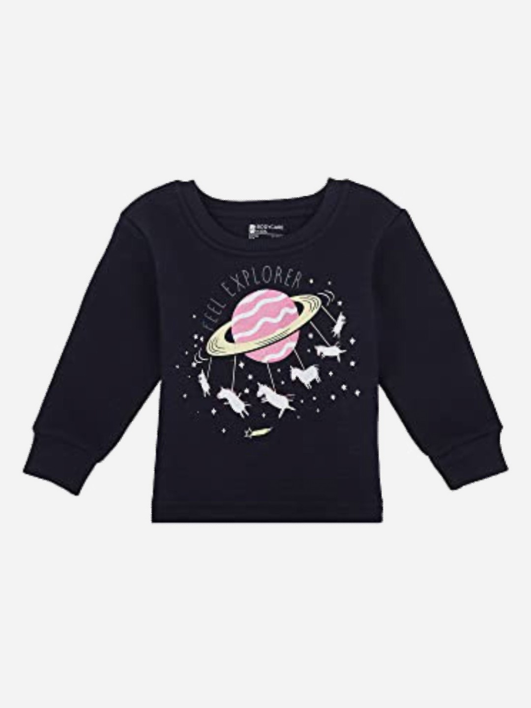 

Bodycare Girls Typography Printed Round Neck Cotton T-shirt, Navy blue