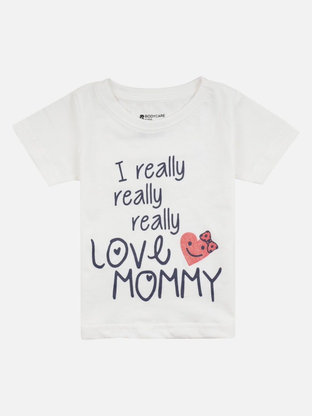 

Bodycare Girls Typography Printed Round Neck Cotton T-shirt, White