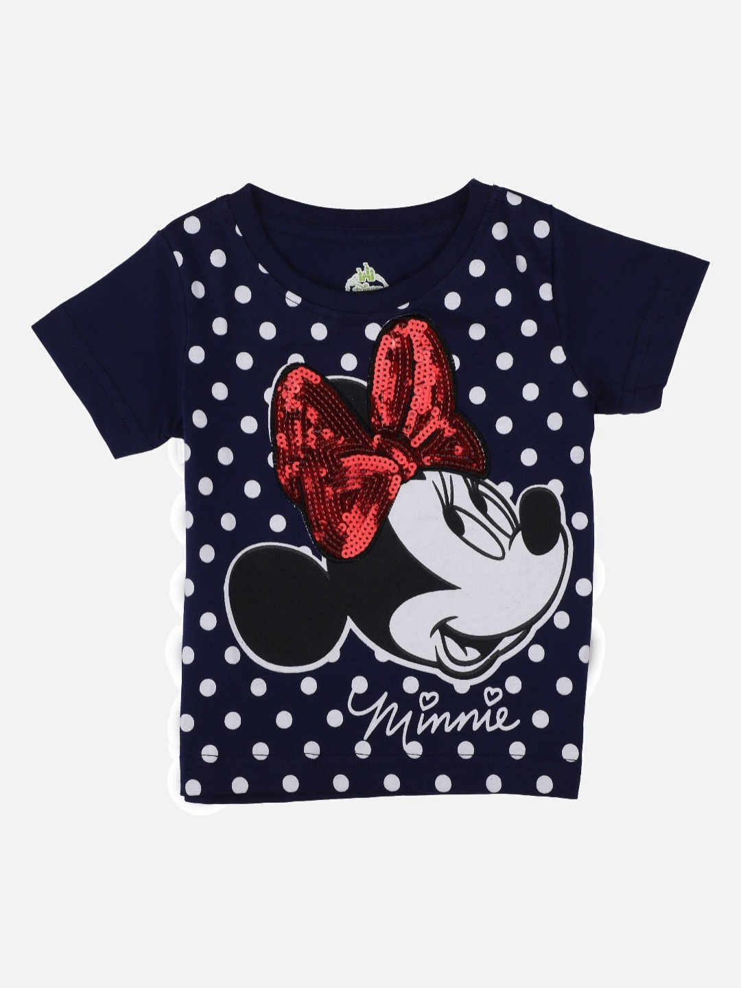 

Bodycare Girls Graphic Printed Round Neck Cotton Mickey Mouse T-shirt, Navy blue