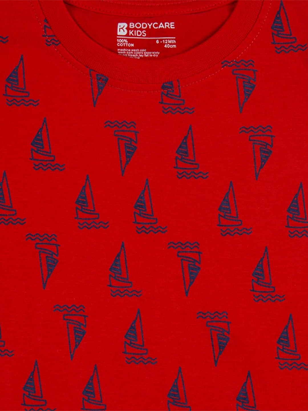 

Bodycare Boys Pack Of 2 Conversational Printed Round Neck Cotton T-shirts, Red