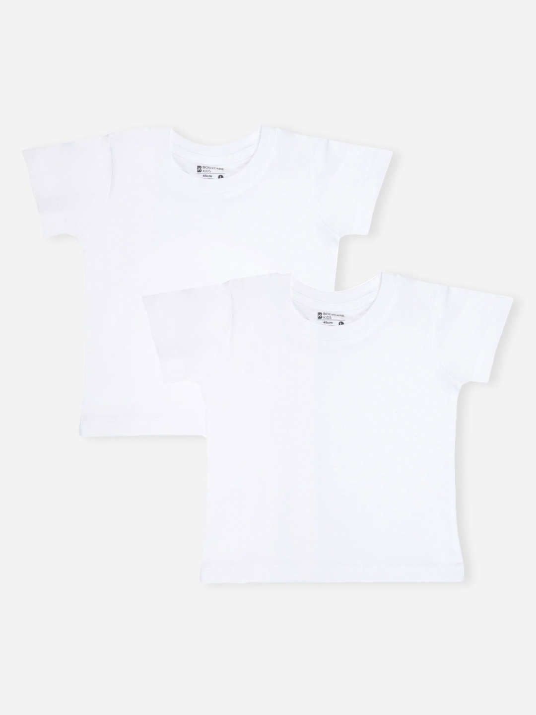 

Bodycare Boys Pack Of 2 Solid Round Neck Cotton T-shirts, White