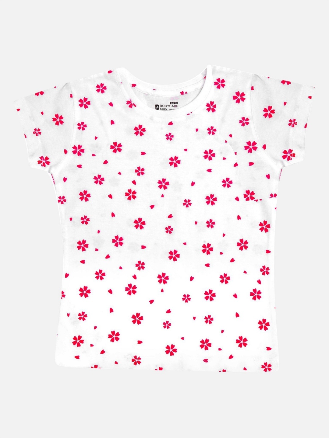 

Bodycare Girls Floral Printed Round Neck Cotton T-shirt, White