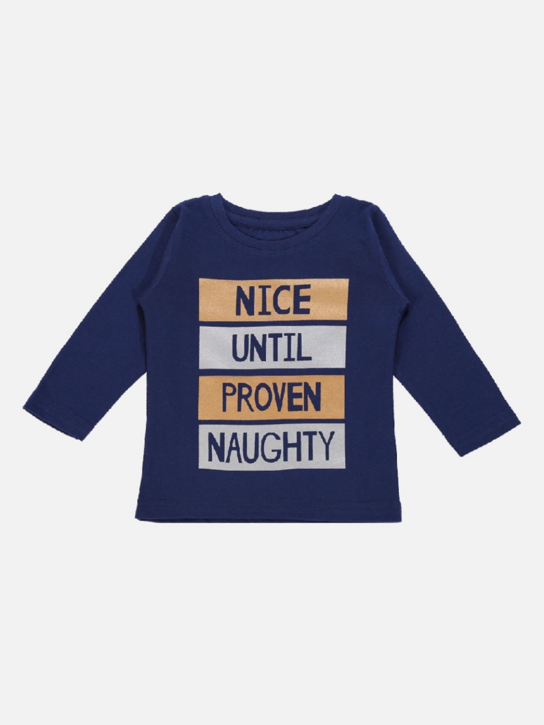 

Bodycare Girls Typography Printed Round Neck Cotton T-shirt, Navy blue