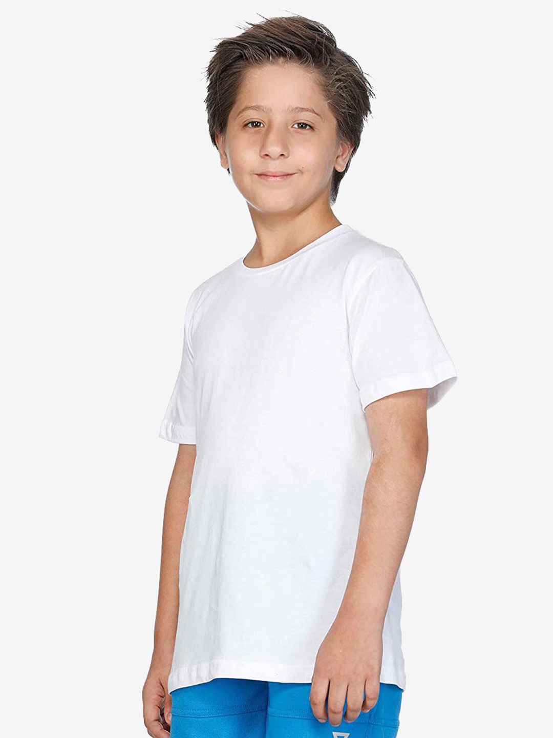 

Bodycare Boys Pack Of 2 Solid Round Neck Cotton T-shirts, White