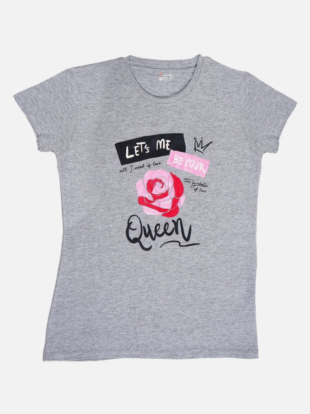 

PROTEENS Women Typography Printed Round Neck Cotton T-shirt, Grey