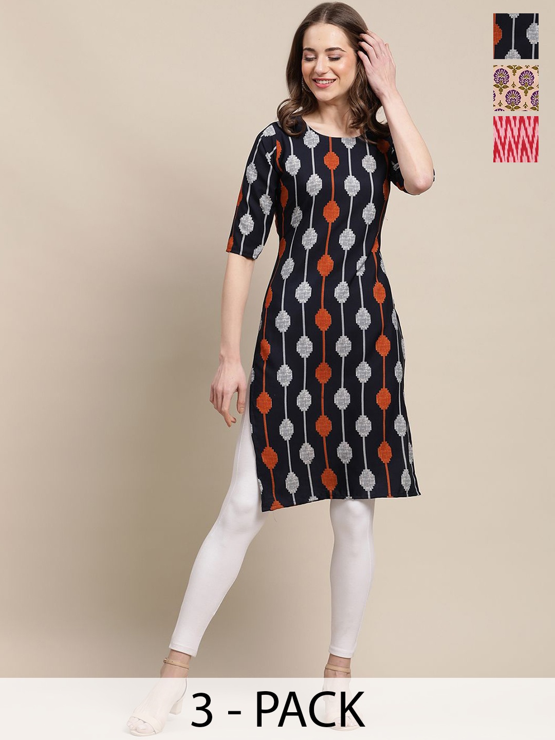 

7Threads Women Ethnic Motifs Printed Floral Crepe Kurta, Multi