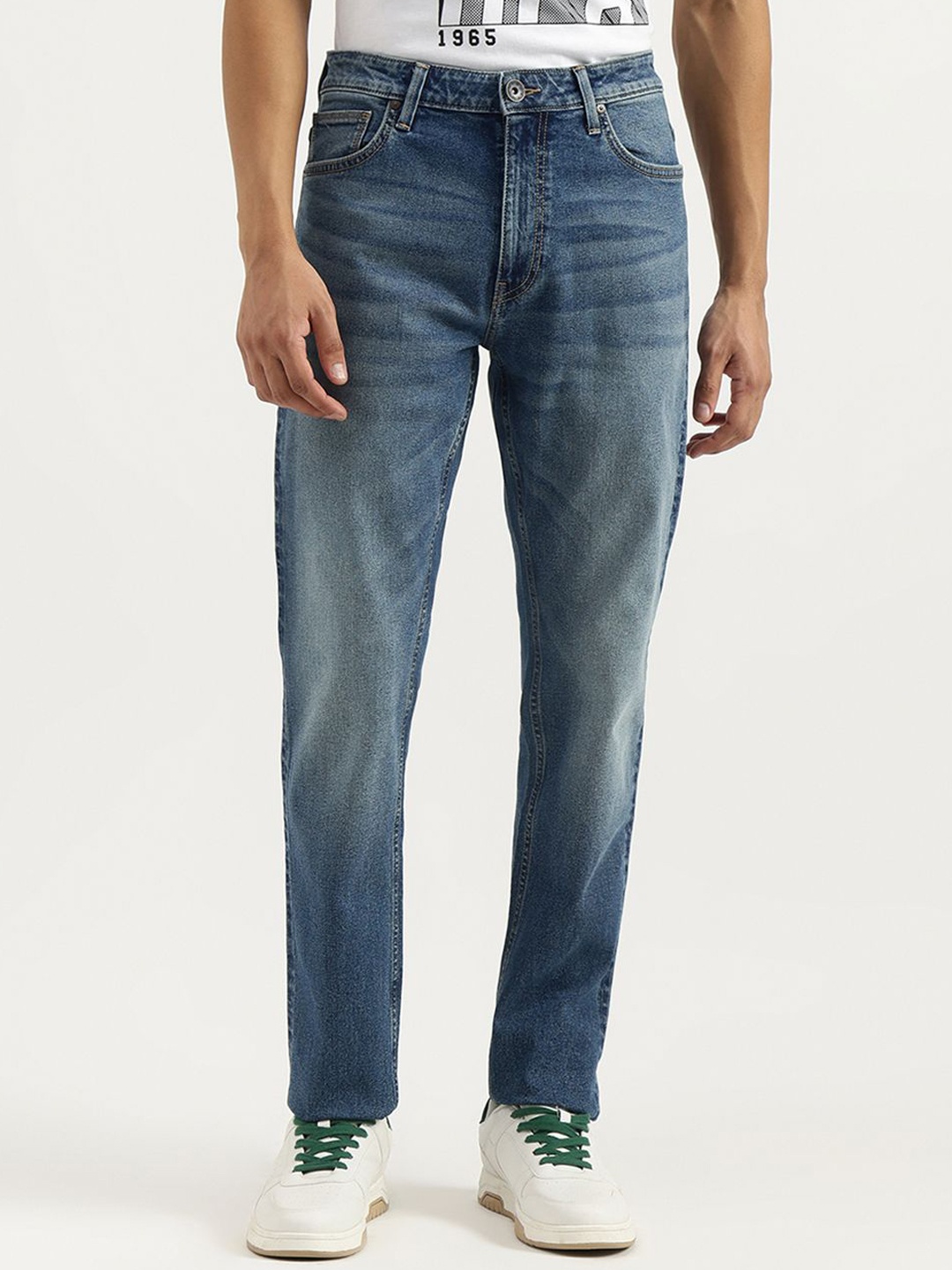 

United Colors of Benetton Men Slim Fit Heavy Fade Jeans, Blue