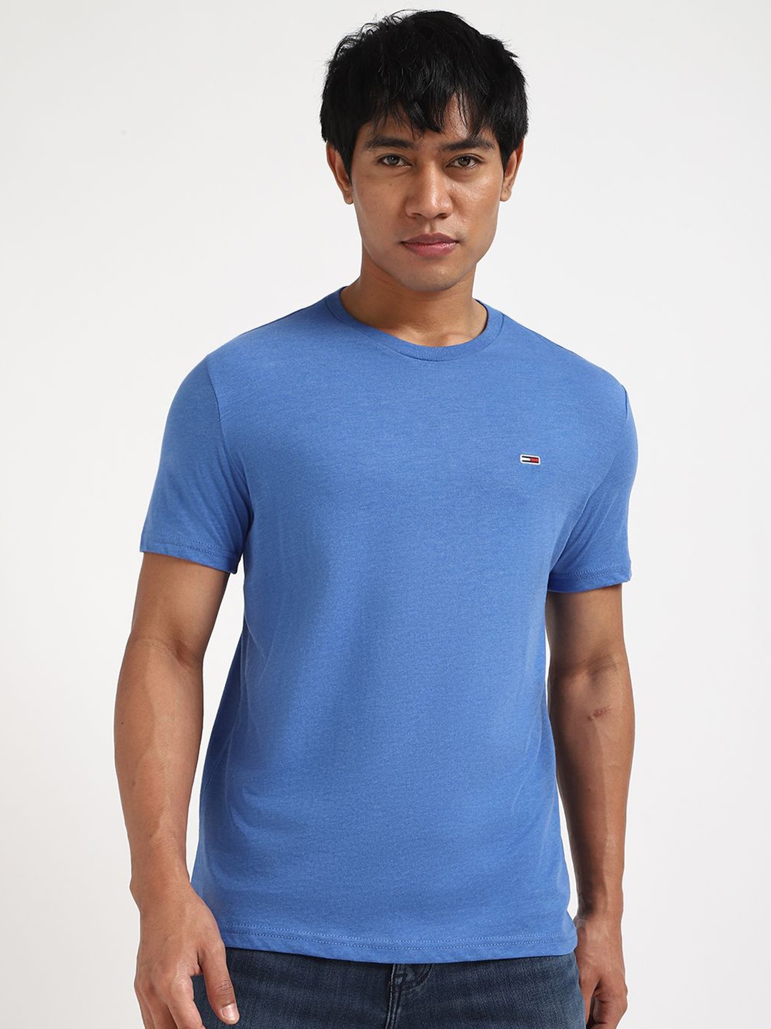 

Tommy Hilfiger Men Solid Round Neck Cotton T-shirt, Blue