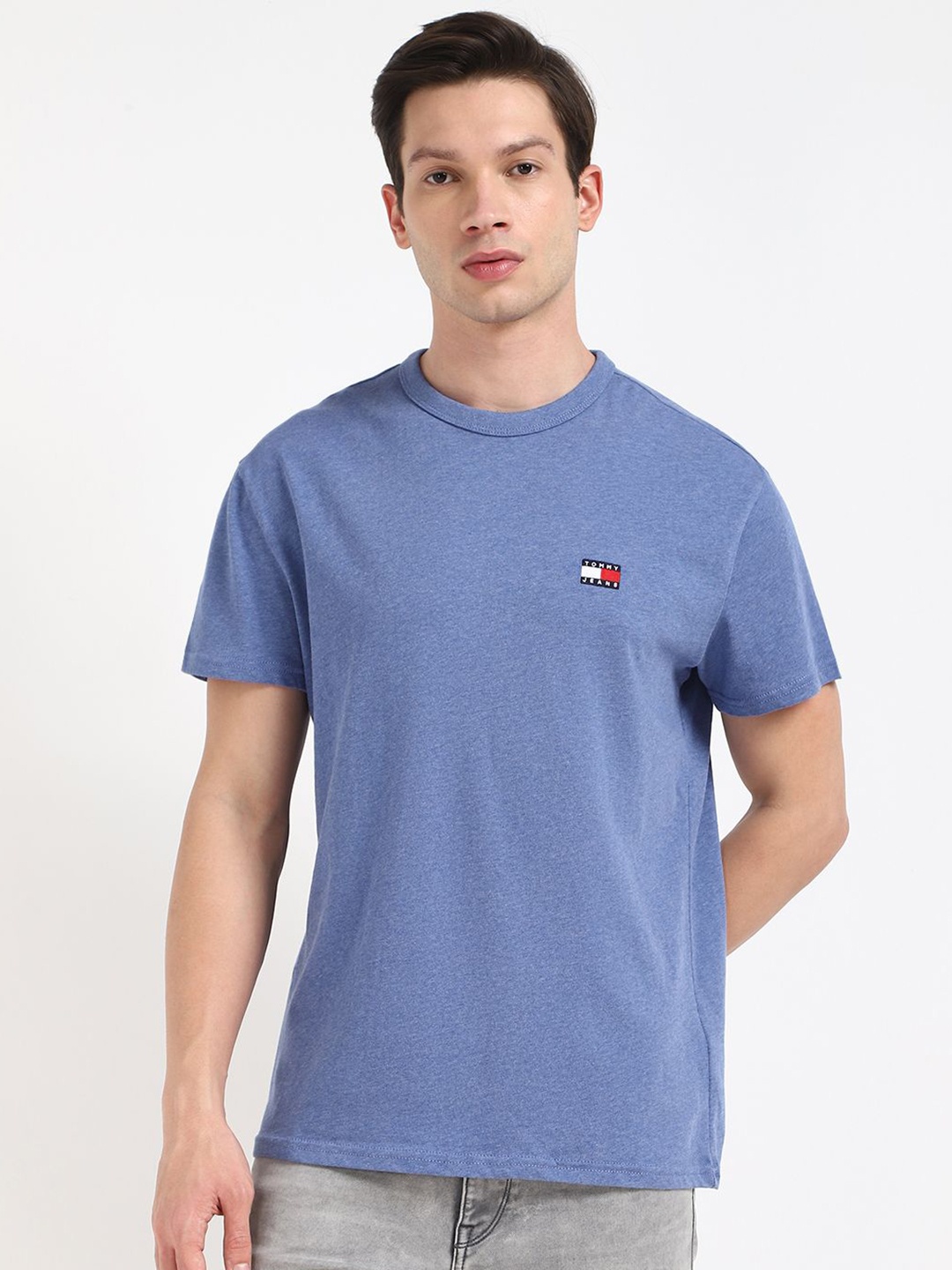 

Tommy Hilfiger Men Solid Round Neck Cotton T-shirt, Blue