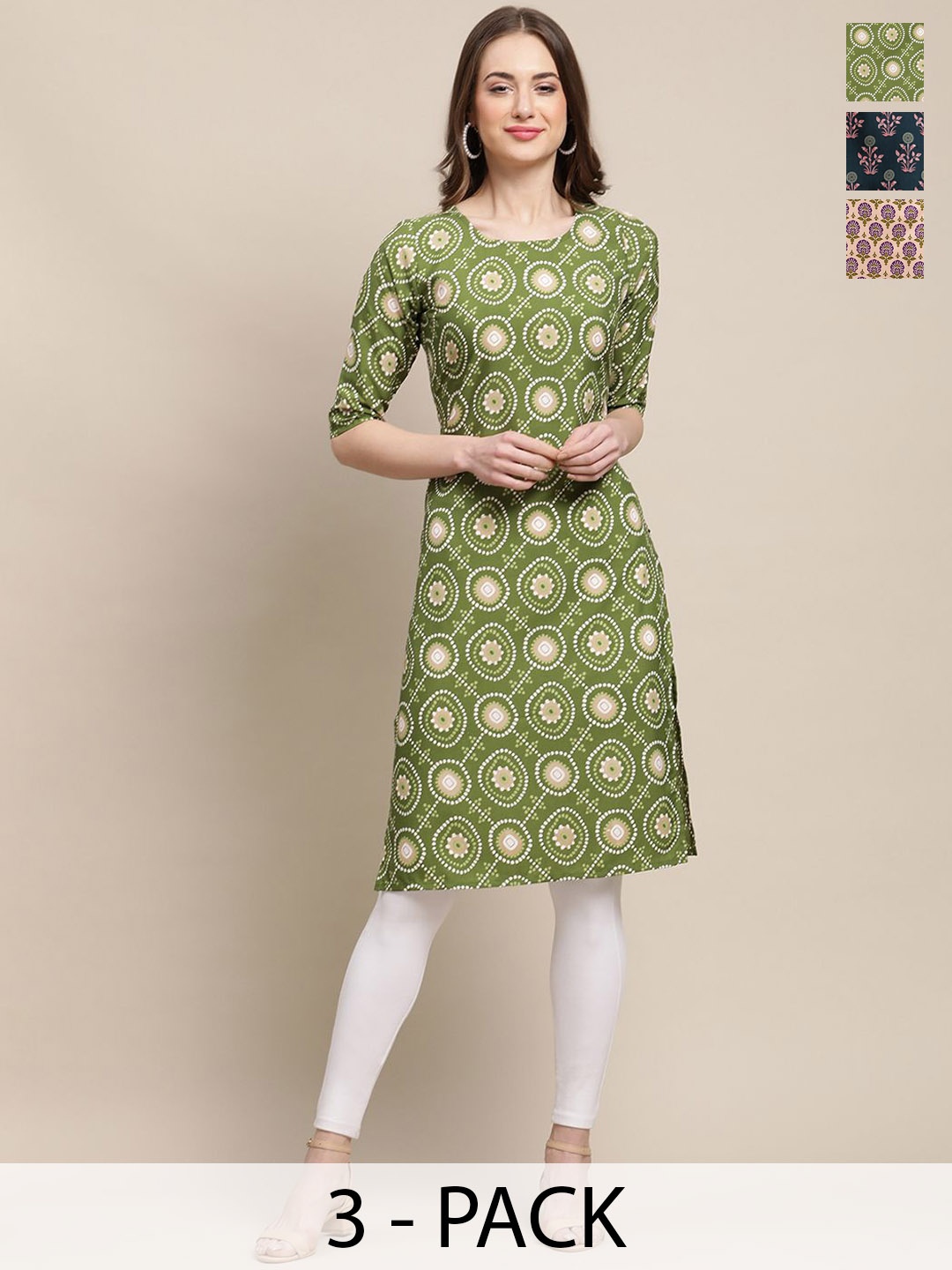 

7Threads Women Ethnic Motifs Printed Sequinned Floral Crepe Kurta, Multi