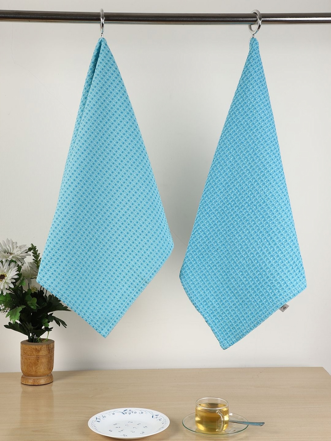 

Jamio Firati Blue 2 Pieces Geomatrical Pure Cotton Kitchen Towels