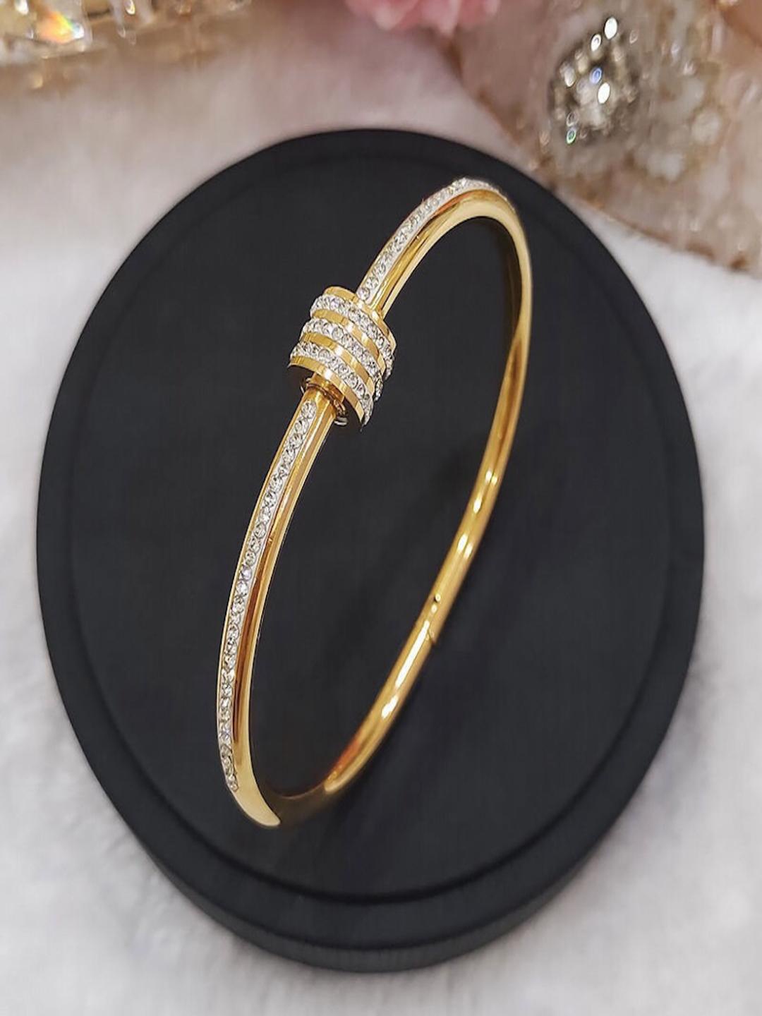 

AQUASTREET 18K Gold Plated Zircon Waterproof Antitarnish Bangle Bracelet