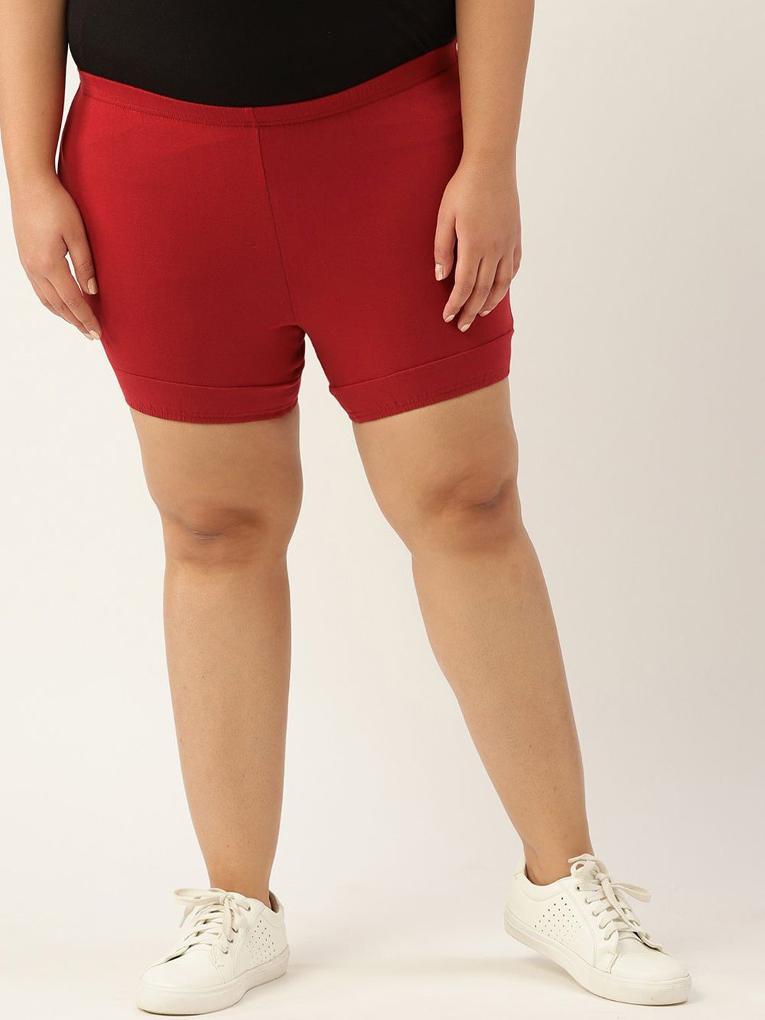 

theRebelinme Women Cotton High-Rise Hot Pants Shorts, Maroon
