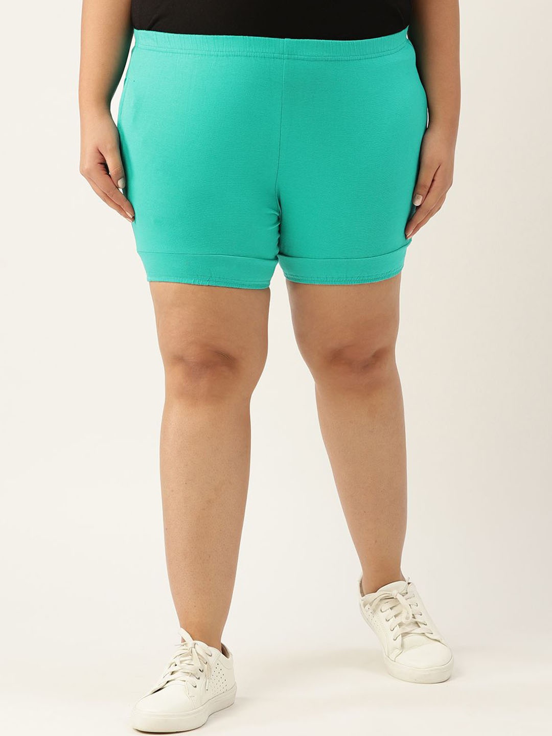 

theRebelinme Women High-Rise Hot Pants Shorts, Turquoise blue