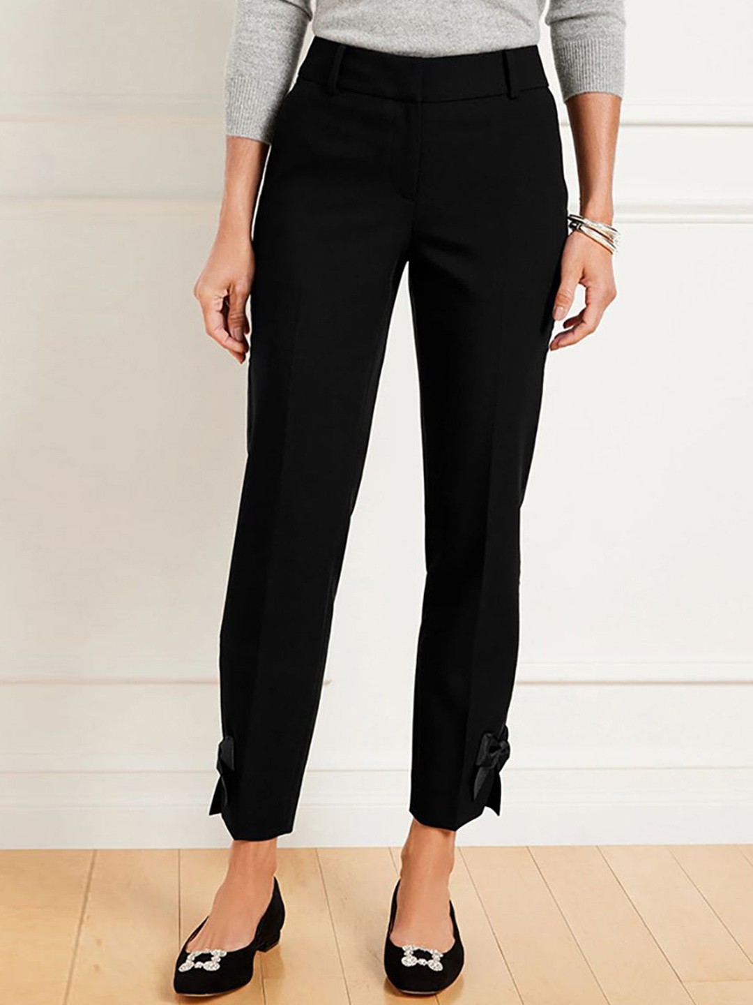 

StyleCast x Revolte Women Easy Wash Mid-Rise Regular Trousers, Black