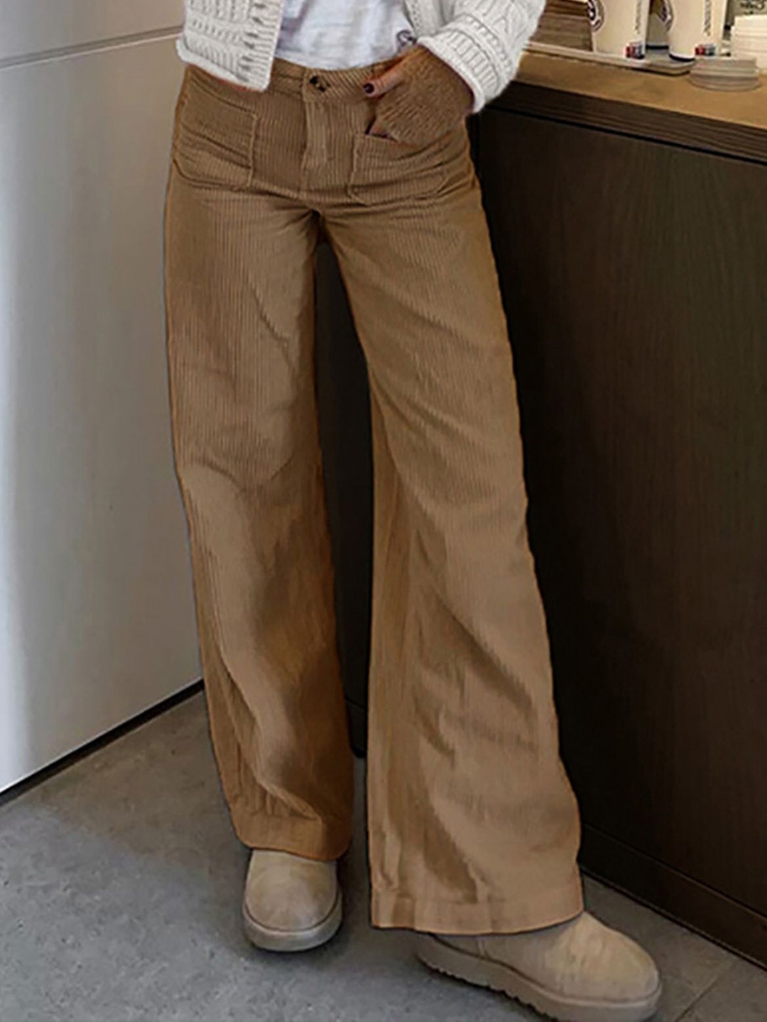 

StyleCast x Revolte Women Easy Wash Regular Fit Pleated Trousers, Brown
