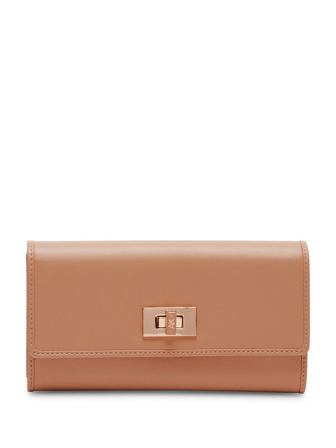

ANNE KLEIN Women Turnlock Flap Wallet, Beige