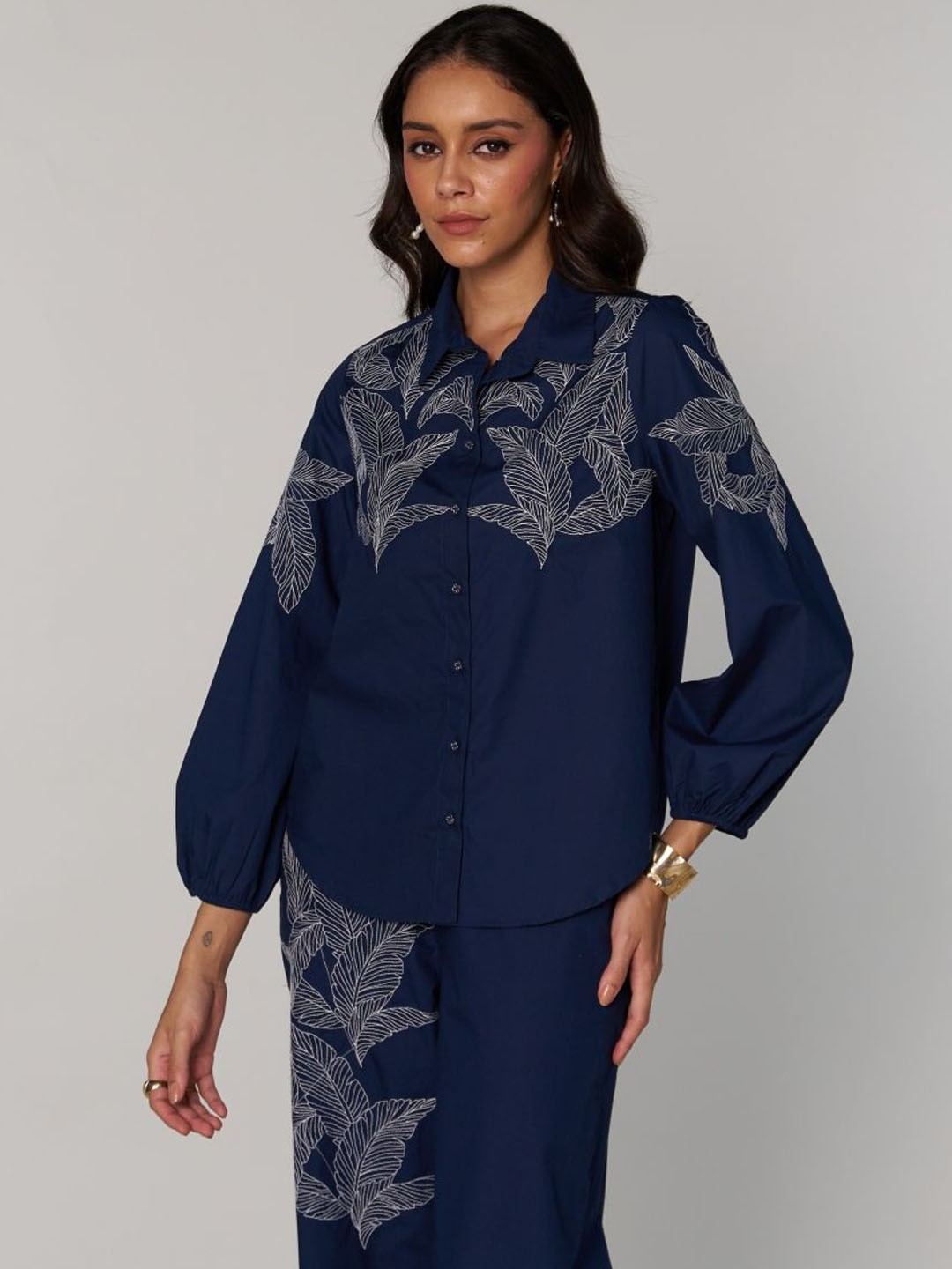 

Style Island Women Printed Cotton Co-Ords Set, Blue
