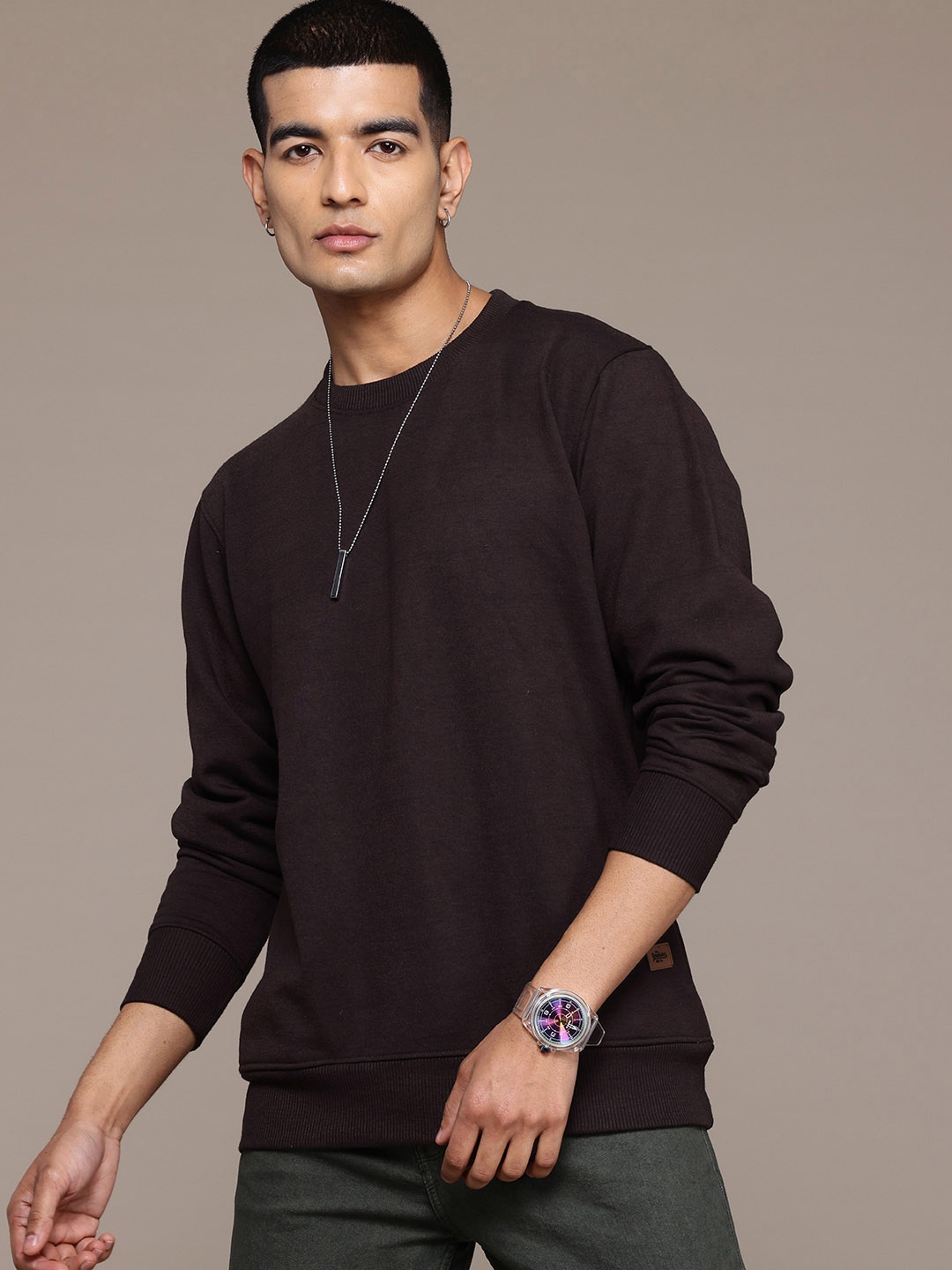 

The Roadster Lifestyle Co. Men Sweatshirt, Coffee brown