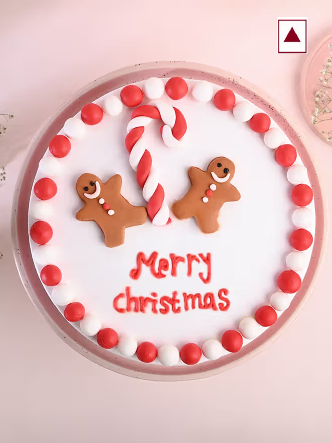 

Floweraura Yummy Vibrant Christmas Chocolate Flavour Round Shape Cake-2kg, White