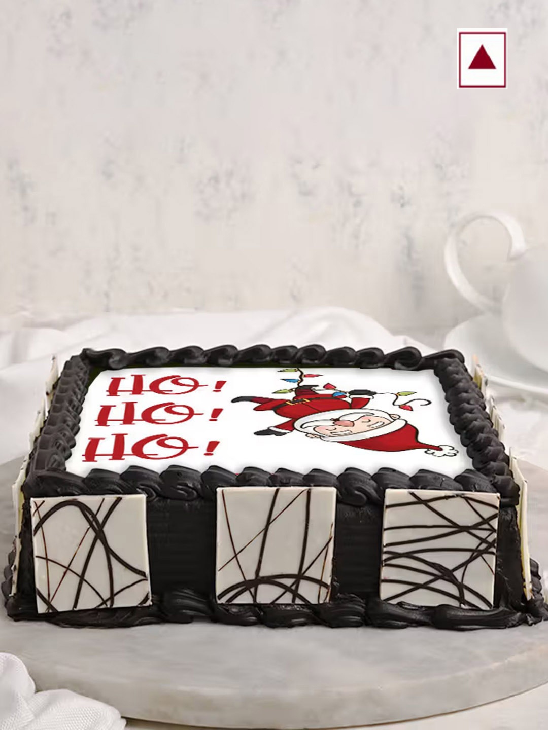 

Floweraura Joyful Christmas Chocolate Flavour Square Shape Poster Cake- 500 g, White