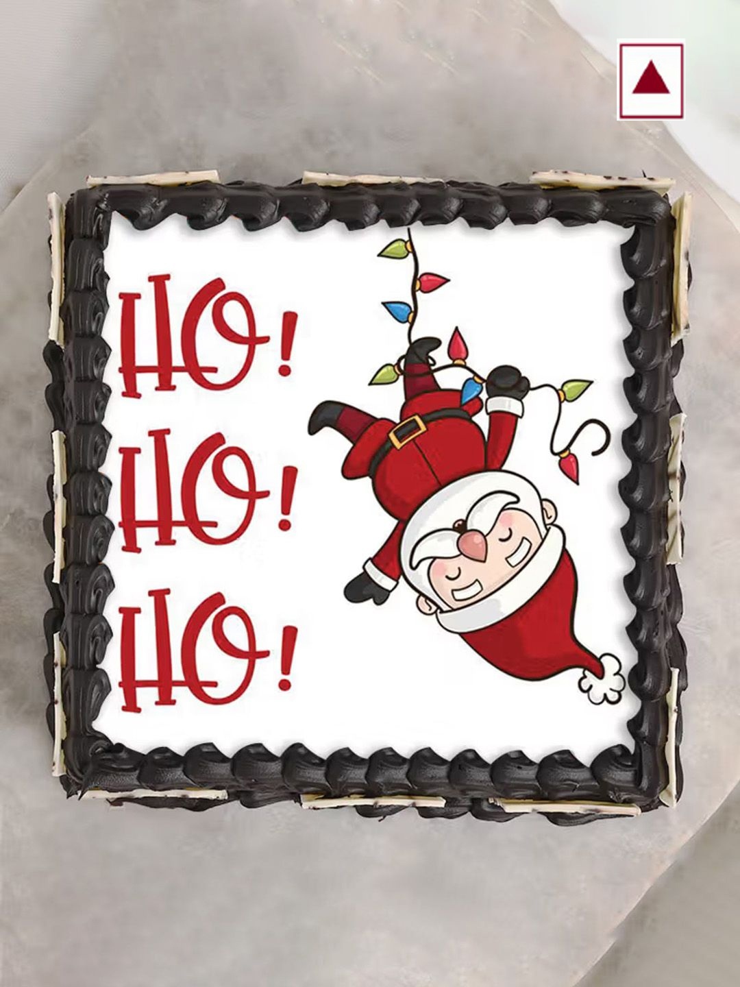 

Floweraura Yummy Joyful Christmas Chocolate Flavour Square Shape Cake -1Kg, White