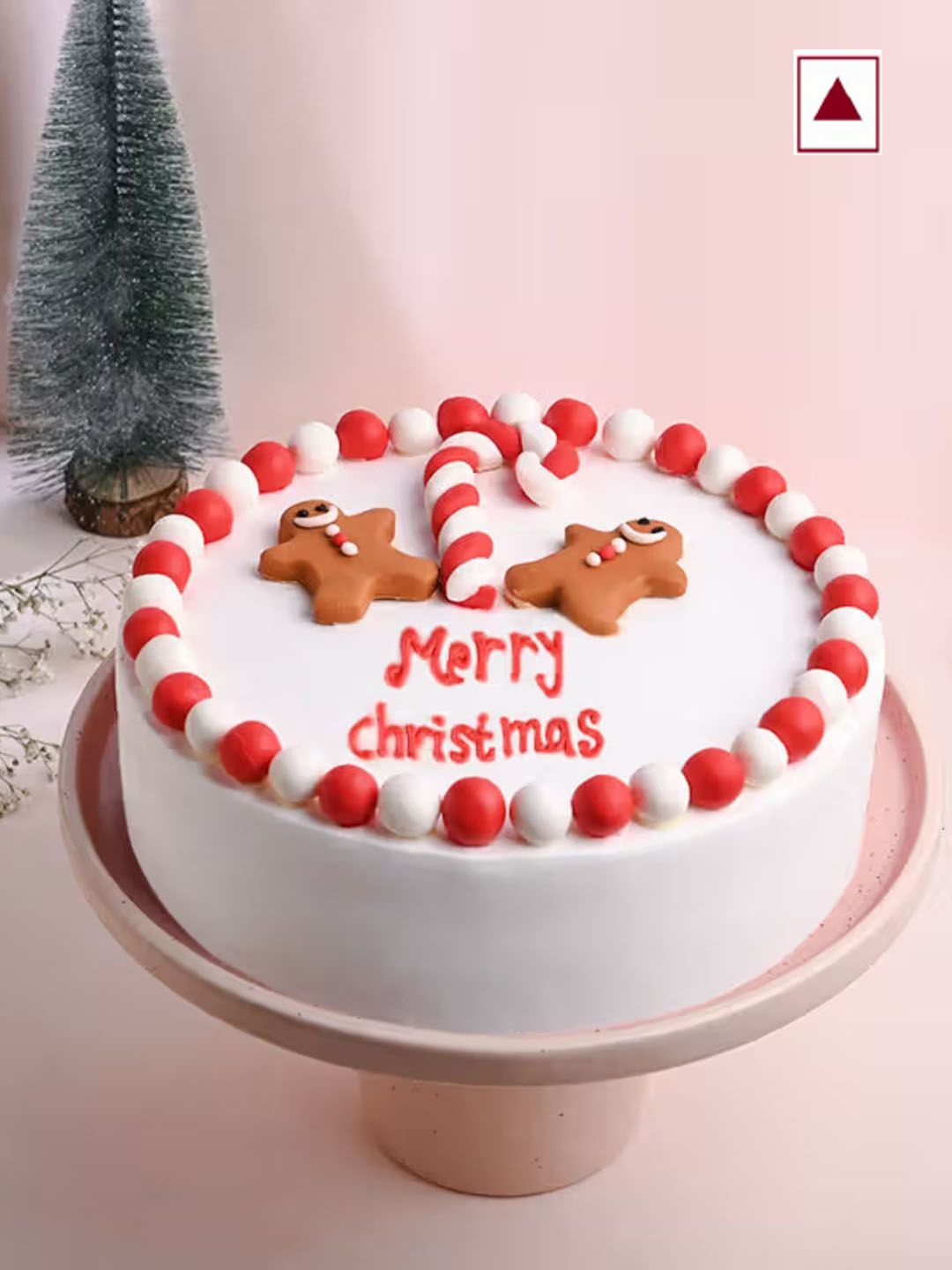 

Floweraura Vibrant Christmas Chocolate Flavour Round Shape Cake- 500 g, White