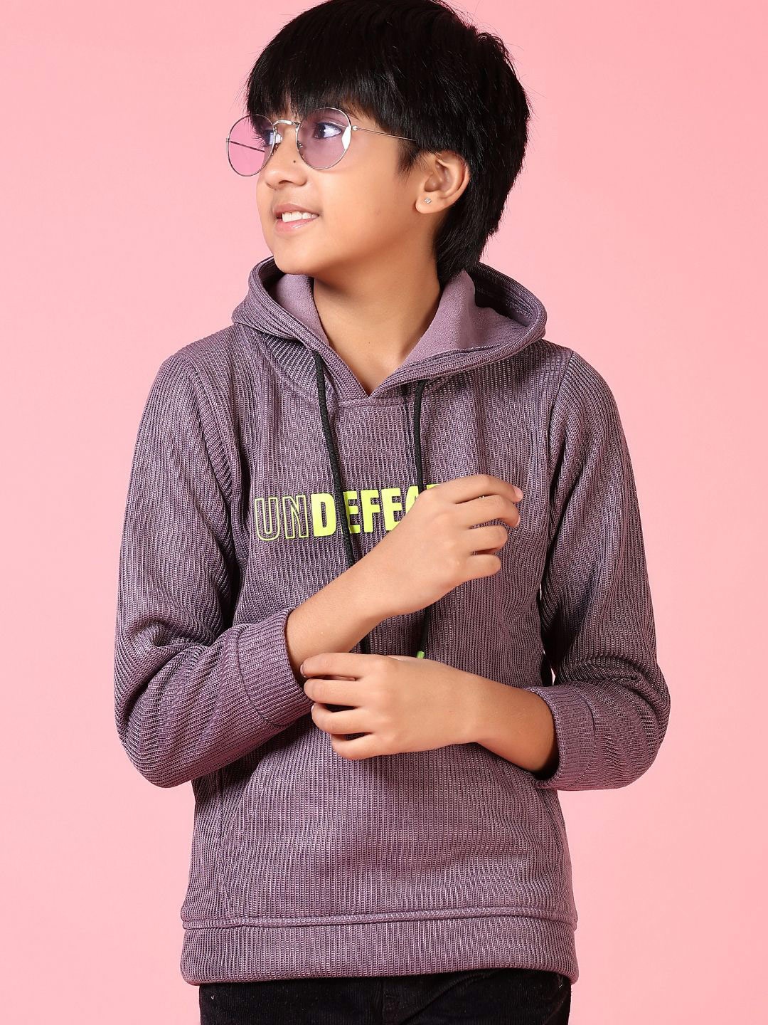 

V-Mart Boys Printed Hooded Long Sleeves Sweatshirt, Lavender