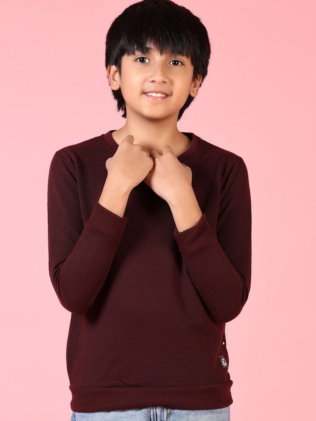 

V-Mart Boys Round Neck Sweatshirt, Maroon