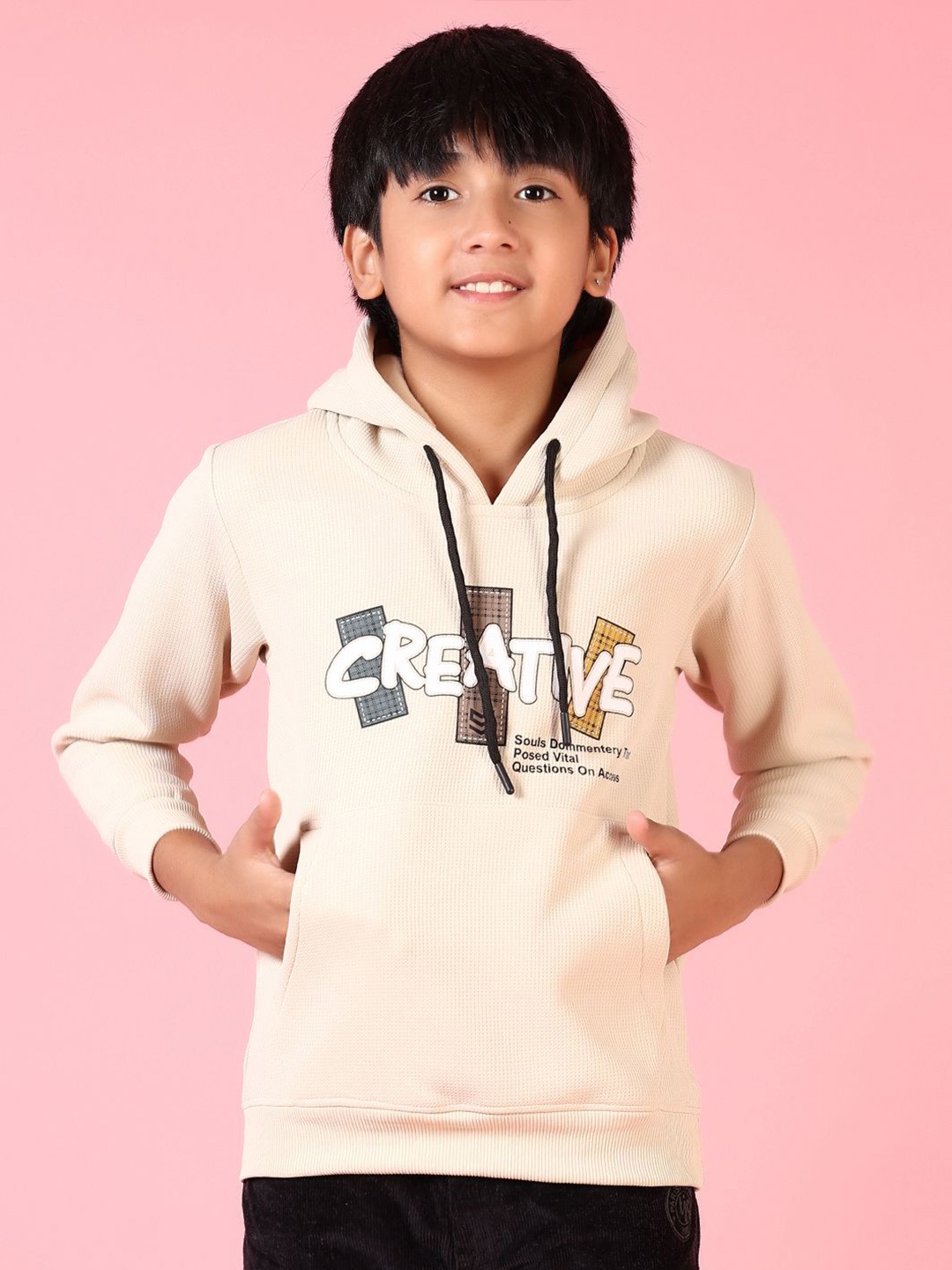 

V-Mart Boys Hooded Sweatshirt, Beige