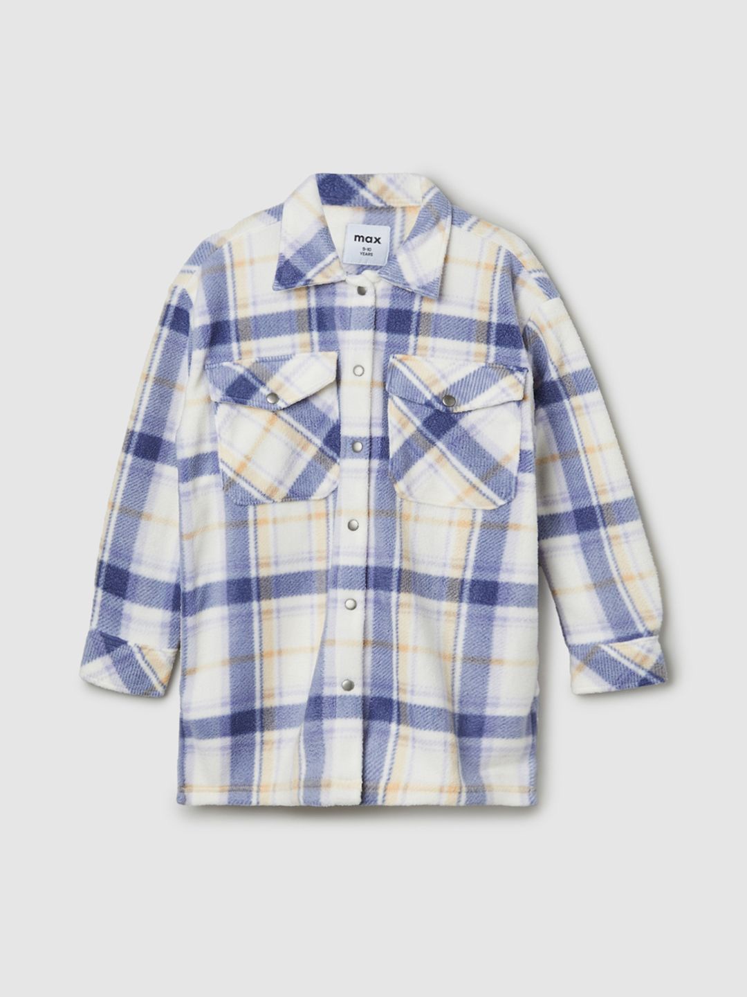 

max Girls Checked Long Sleeves Casual Shirt, White