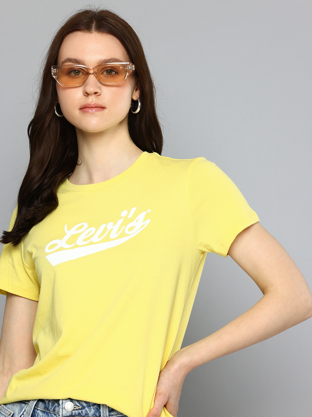 

Levis Brand Logo Printed Pure Cotton T-shirt, Yellow