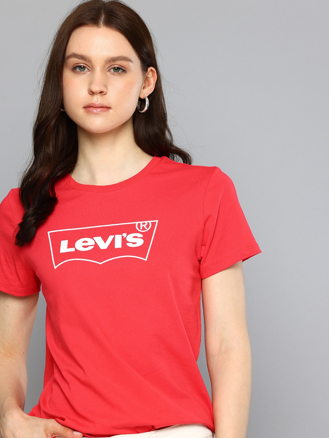 

Levis Brand Logo Printed Pure Cotton T-shirt, Red
