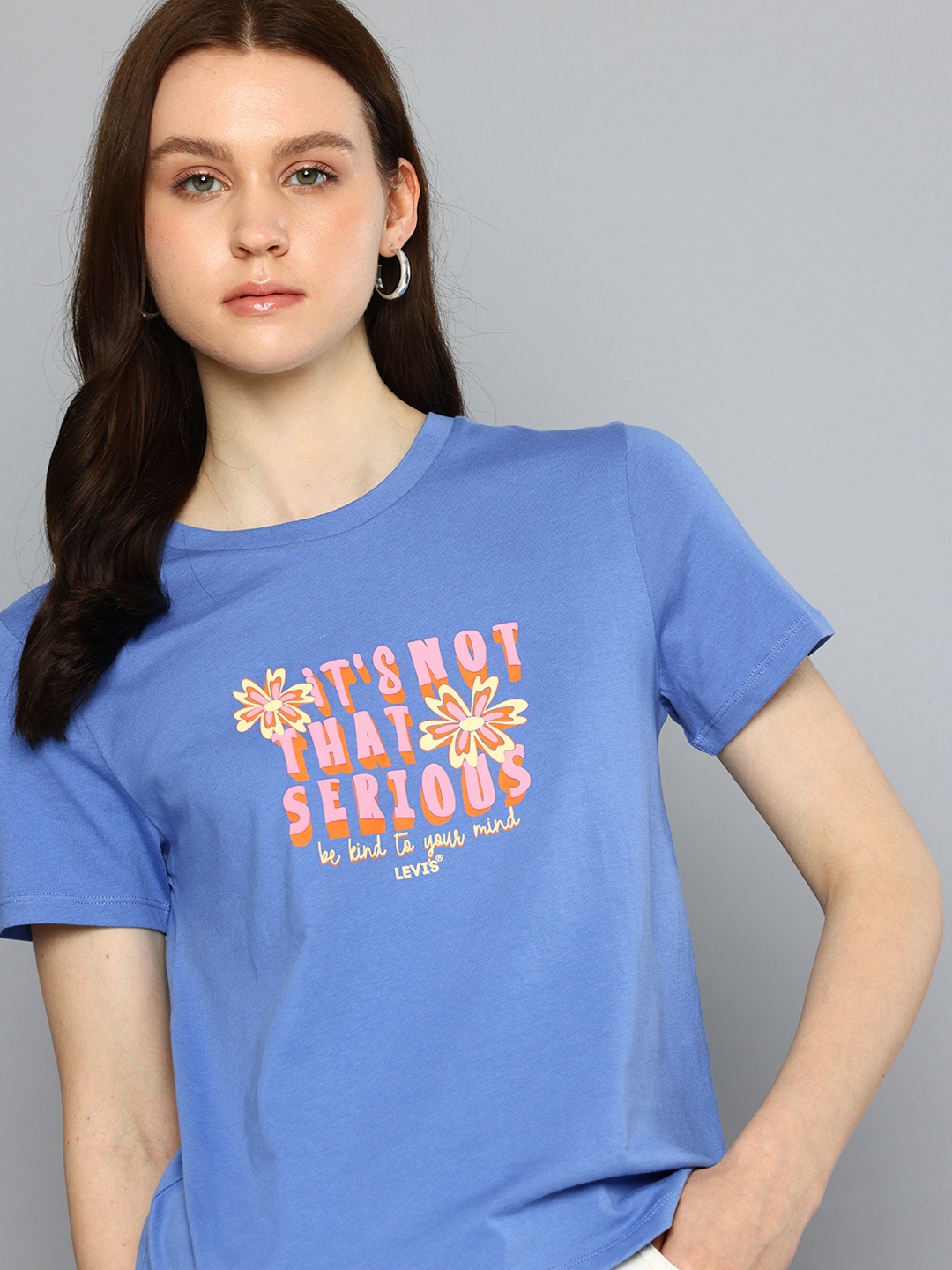

Levis Typography Printed Pure Cotton T-shirt, Blue