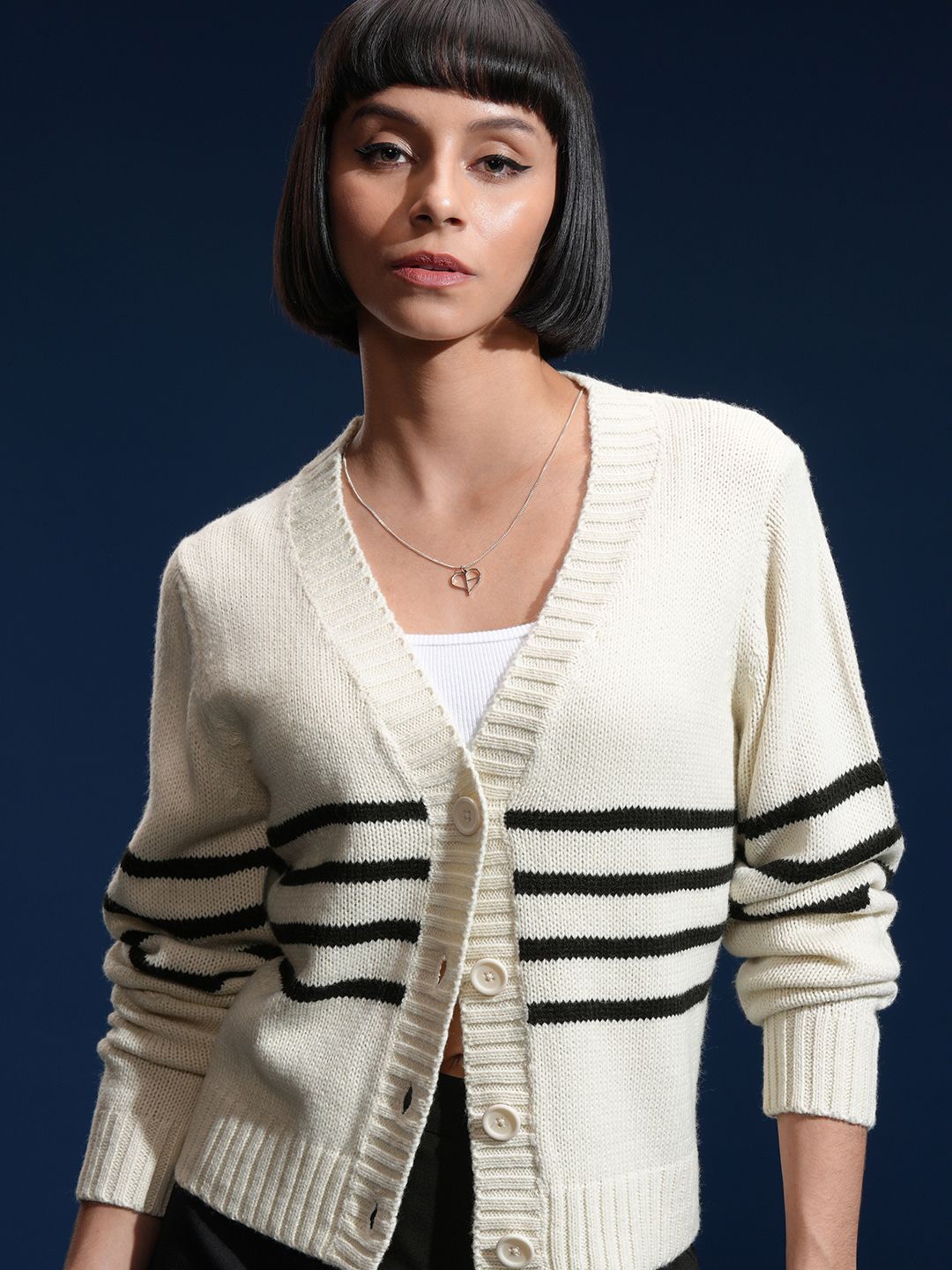 

Tokyo Talkies Women Cardigan Sweater, White