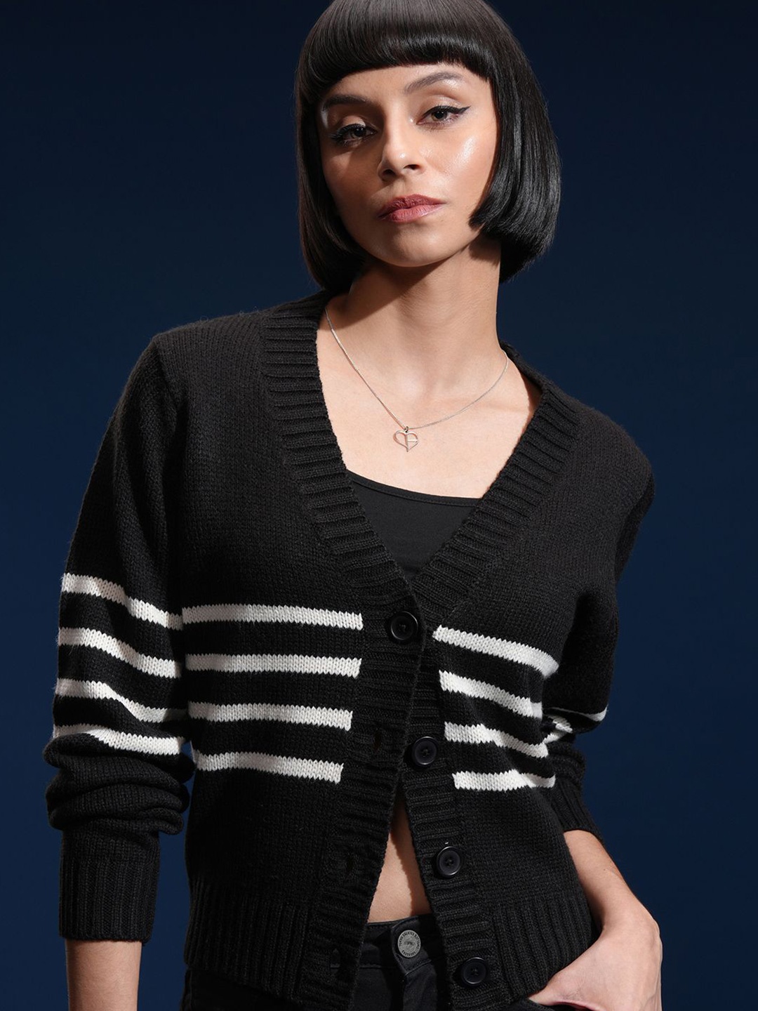 

Tokyo Talkies Women Cardigan Sweater, Black