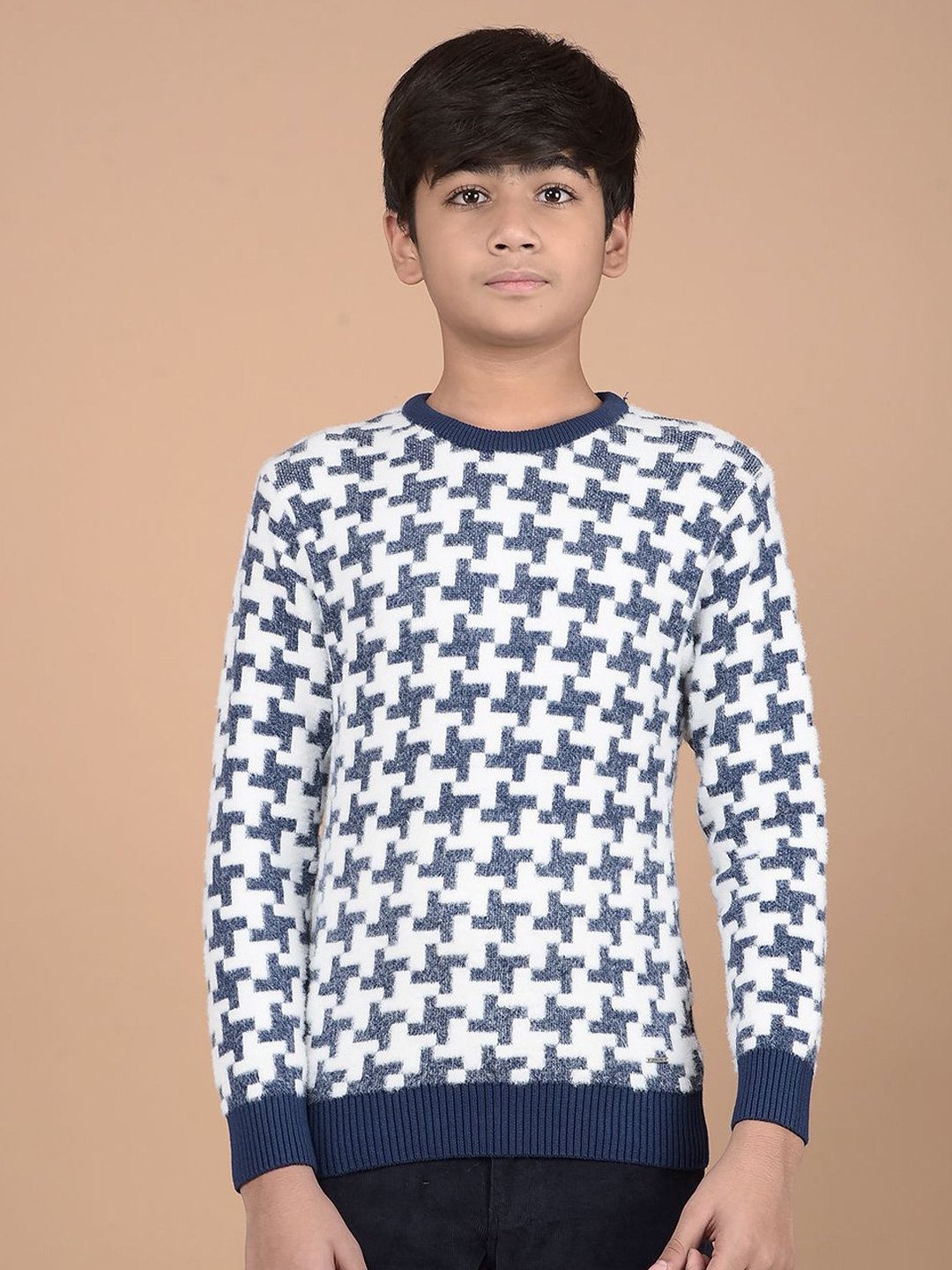 

Crimsoune Club Boys Geometric Pullover, Navy blue