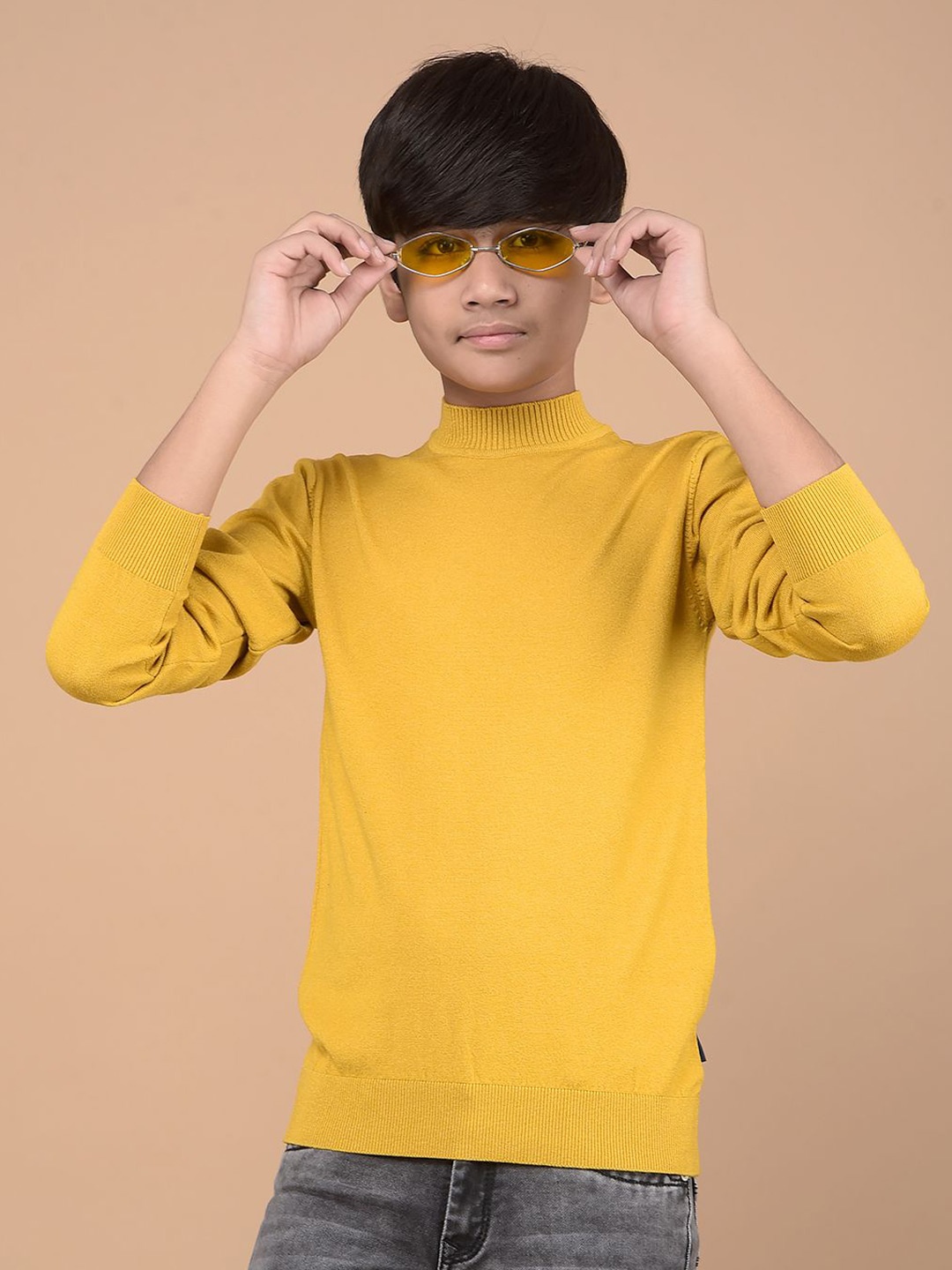 

Crimsoune Club Boys High Neck Pullover, Mustard