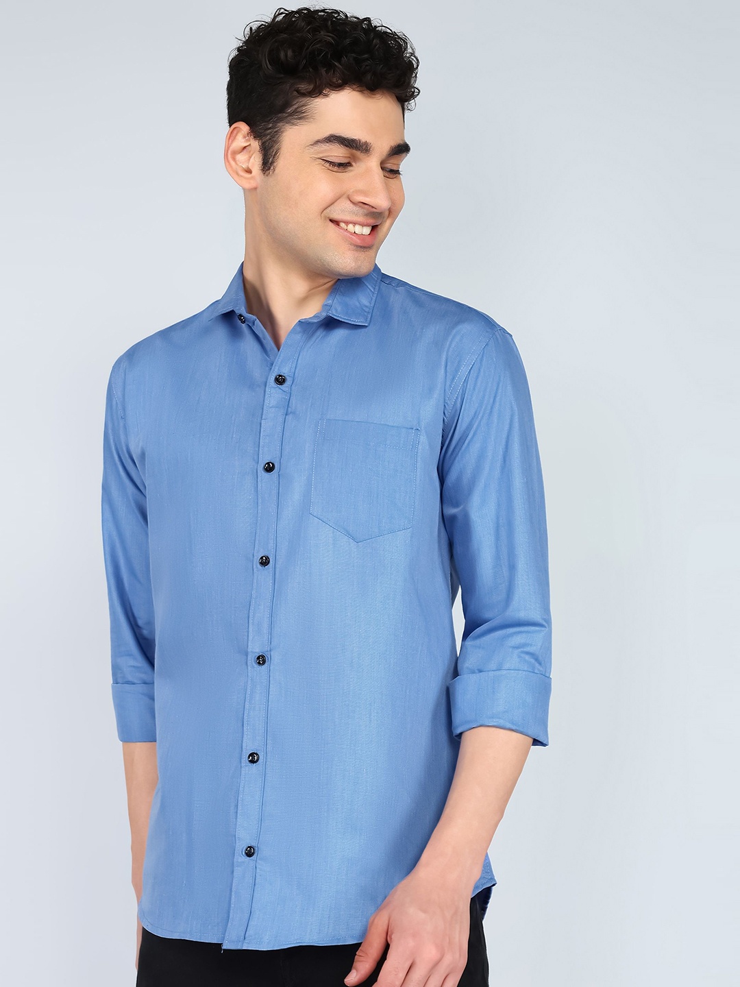 

KHUSHI CREATION Men Slim Fit Casual Shirt, Blue
