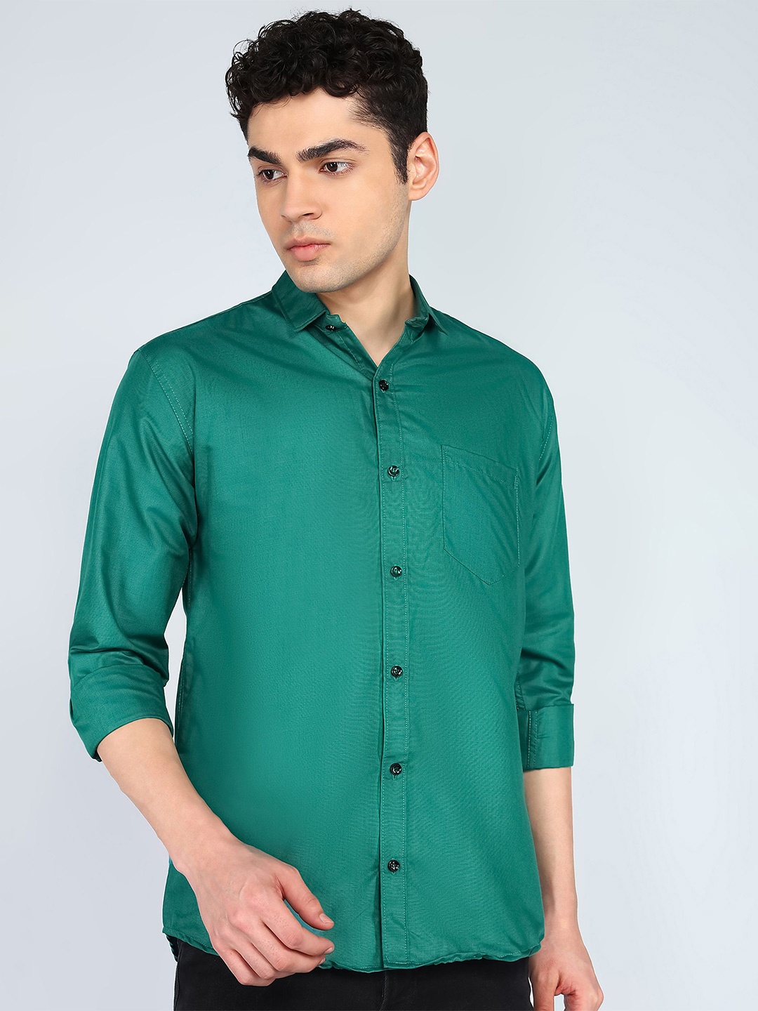 

KHUSHI CREATION Men Slim Fit Casual Shirt, Sea green